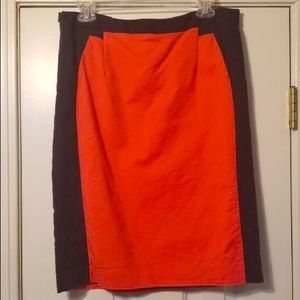 WORTHINGTON Tall Black Orange Panel Pencil Skirt